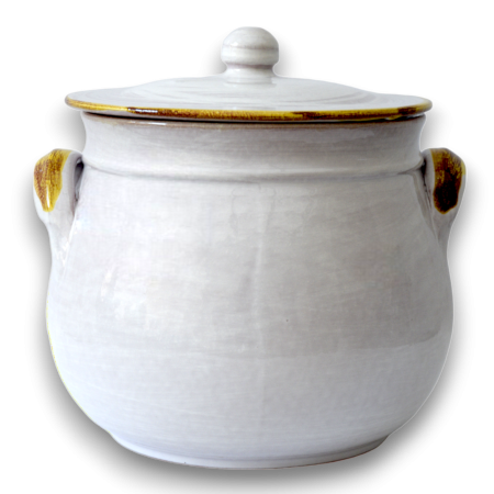 Tegame In Terracotta Con Coperchio Artigianale - Diametro 24 Cm, Cottura Lenta E Sana, Smaltato Senza Piombo