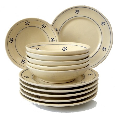 Set da Tavola in Terracotta, Ciotola Stelle 12 pz