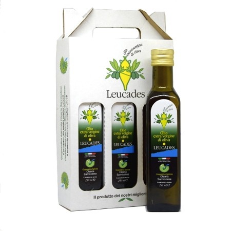 Confezione Olio Evo Delicato Leucades 3 bottiglie 250ml