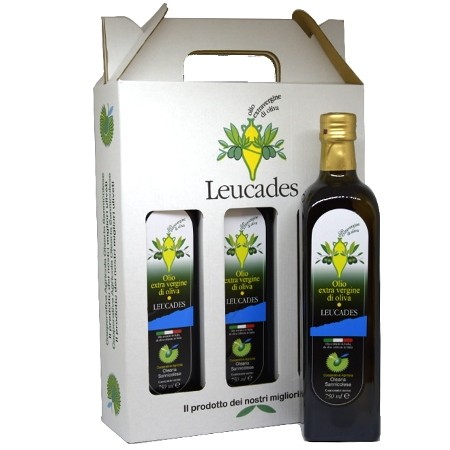 Confezione Olio Evo Delicato Leucades 3 bottiglie 0,75l